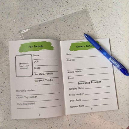 fill in the pet care pawport