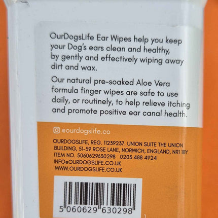 Our Dogs Life Ear Wipes – Aloe Vera